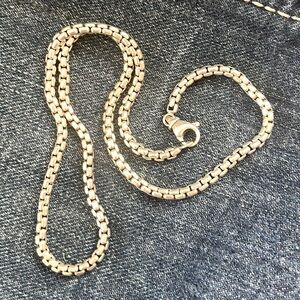 Authentic David Yurman Silver Box  Chain Necklace